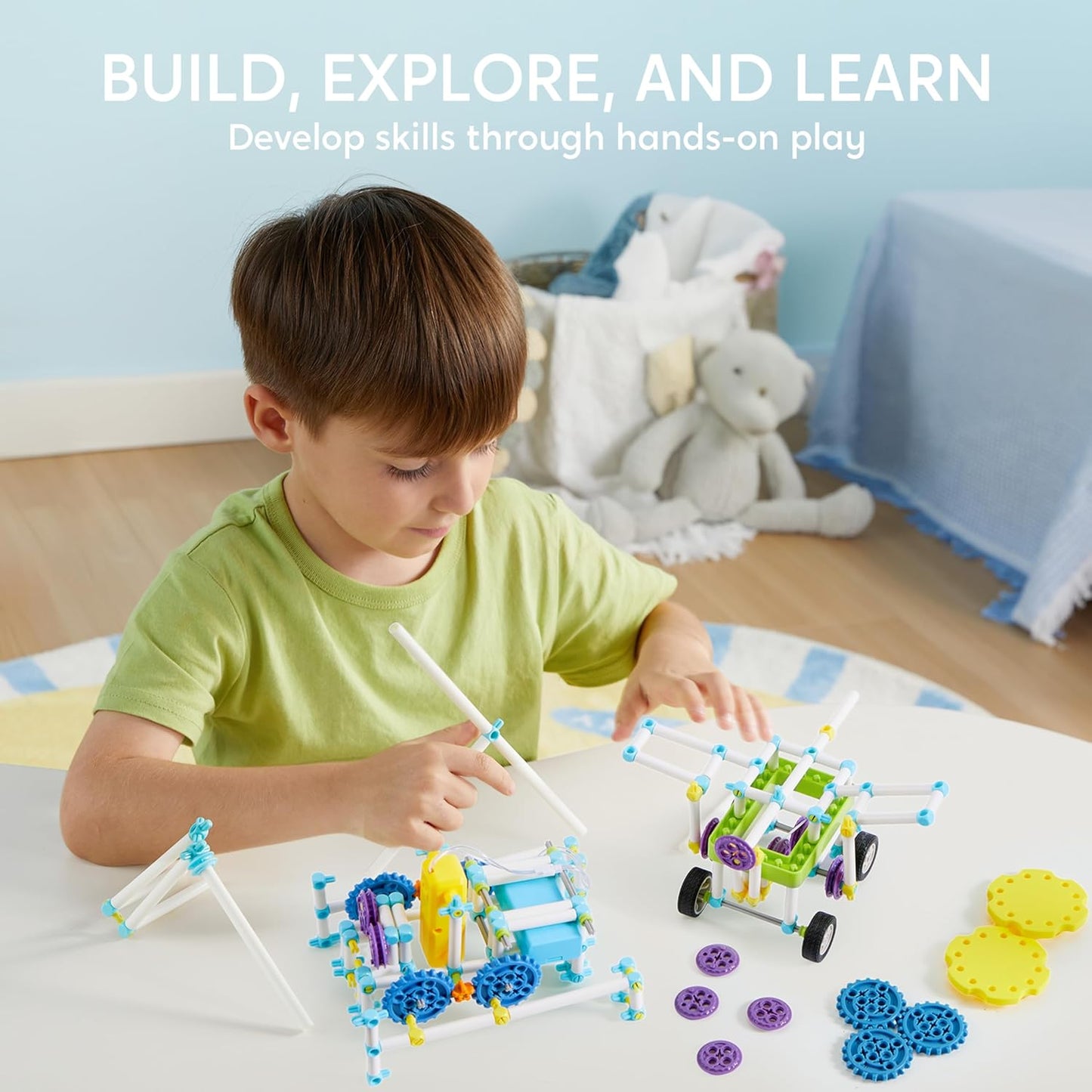 JOVA Klever Kits 36-in-1 Motor Robotic Kits, Make Your Own Kids Craft Kits Educational STEM Toys for Ages 8-13 Boys and Girls, Science Gifts for 8 Years Old