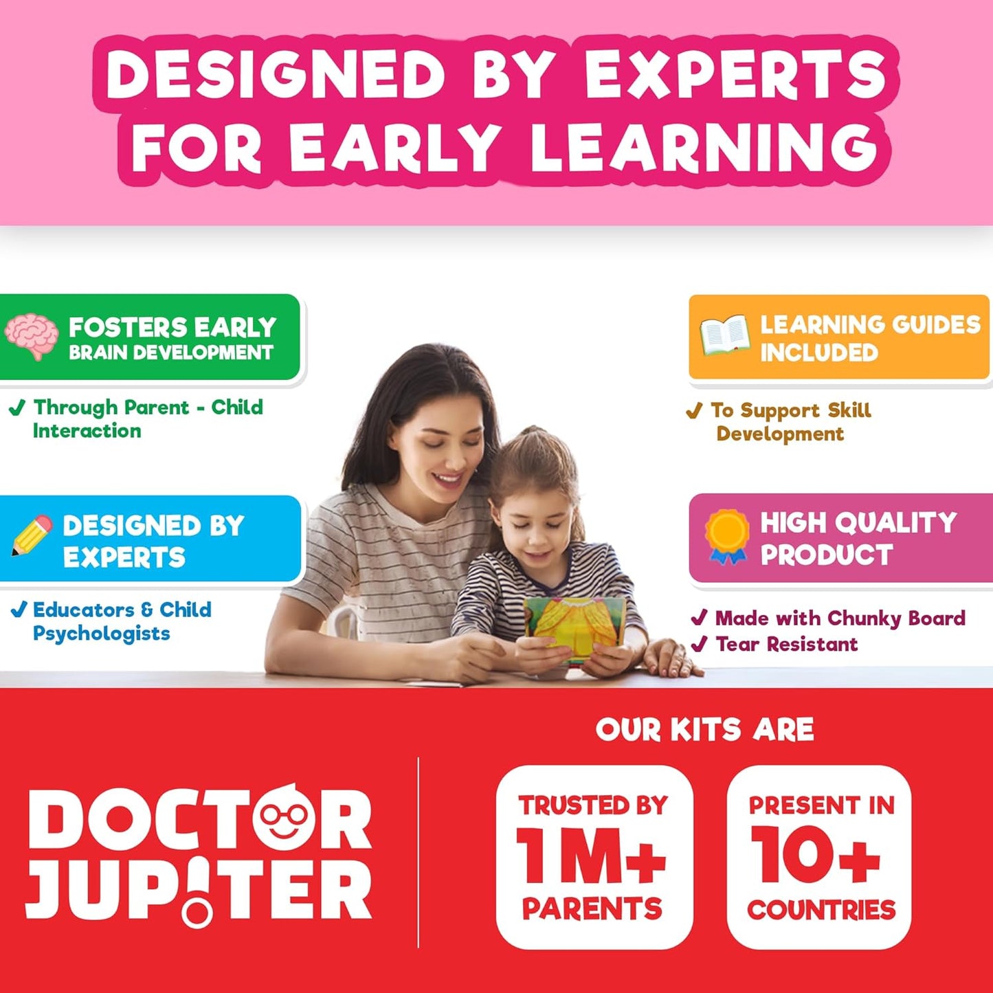 Doctor Jupiter My First Montessori Busy Book for Toddlers 1+ Year Olds | Preschool Learning Activities - Educational Travel Toys | Birthday Gift for Girls Ages 1,2,3