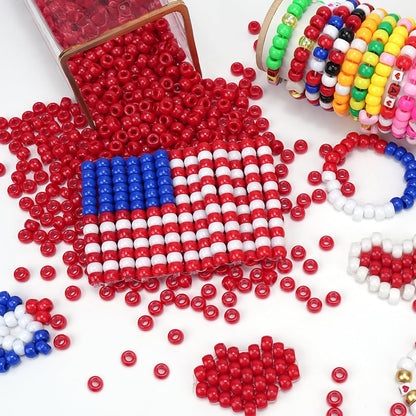 Dowsabel Brown Pony Beads Bulk 1000 Pcs 6x9mm, Large Hole Kandi Hair Beads for Braids Bracelets, DIY Friendship Bracelets Necklaces Jewelry Making Crafts and Gifts