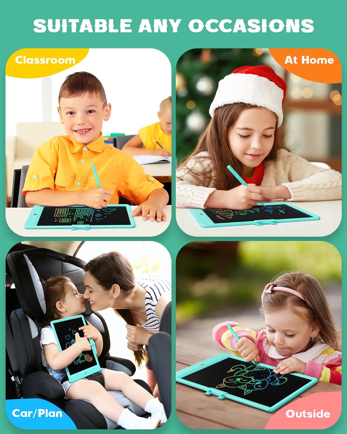 Bravokids Toys for 3-6 Years Old Girls Boys, LCD Writing Tablet 10 Inch Doodle Board, Electronic Drawing Pads, Educational Birthday Gift for 3 4 5 6 7 8 Years Old Kids Toddler (Blue)