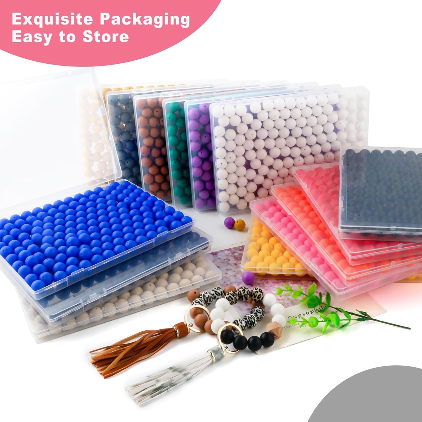 65Pcs 19mm Silicone Beads for Keychain Making Bracelet Necklace, Bulk Round Silicone Beads for Pens（Christmas Green） - Colors B