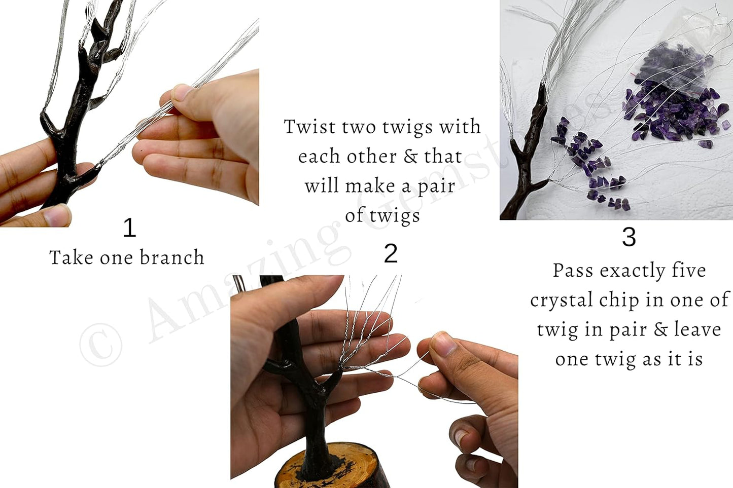 Multi Gemstone Chakra Decor Crystal Tree DIY Kits for Adults Kids, Makes a Perfect Office Table Feng Shui Tree Holistic Gifts for Women