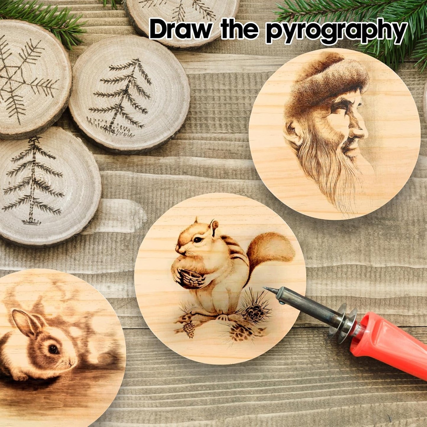 4PACK 4 inch Round Wooden Plaque, 3/4 Inch Thick Unfinished Wooden Circle Plaque, Natural Pine Wood Base for Craft Projects, Sign, Painting, Woodcarving, Engraving