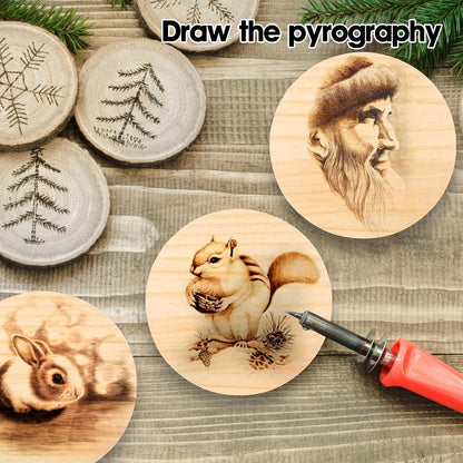 4PACK 4 inch Round Wooden Plaque, 3/4 Inch Thick Unfinished Wooden Circle Plaque, Natural Pine Wood Base for Craft Projects, Sign, Painting, Woodcarving, Engraving