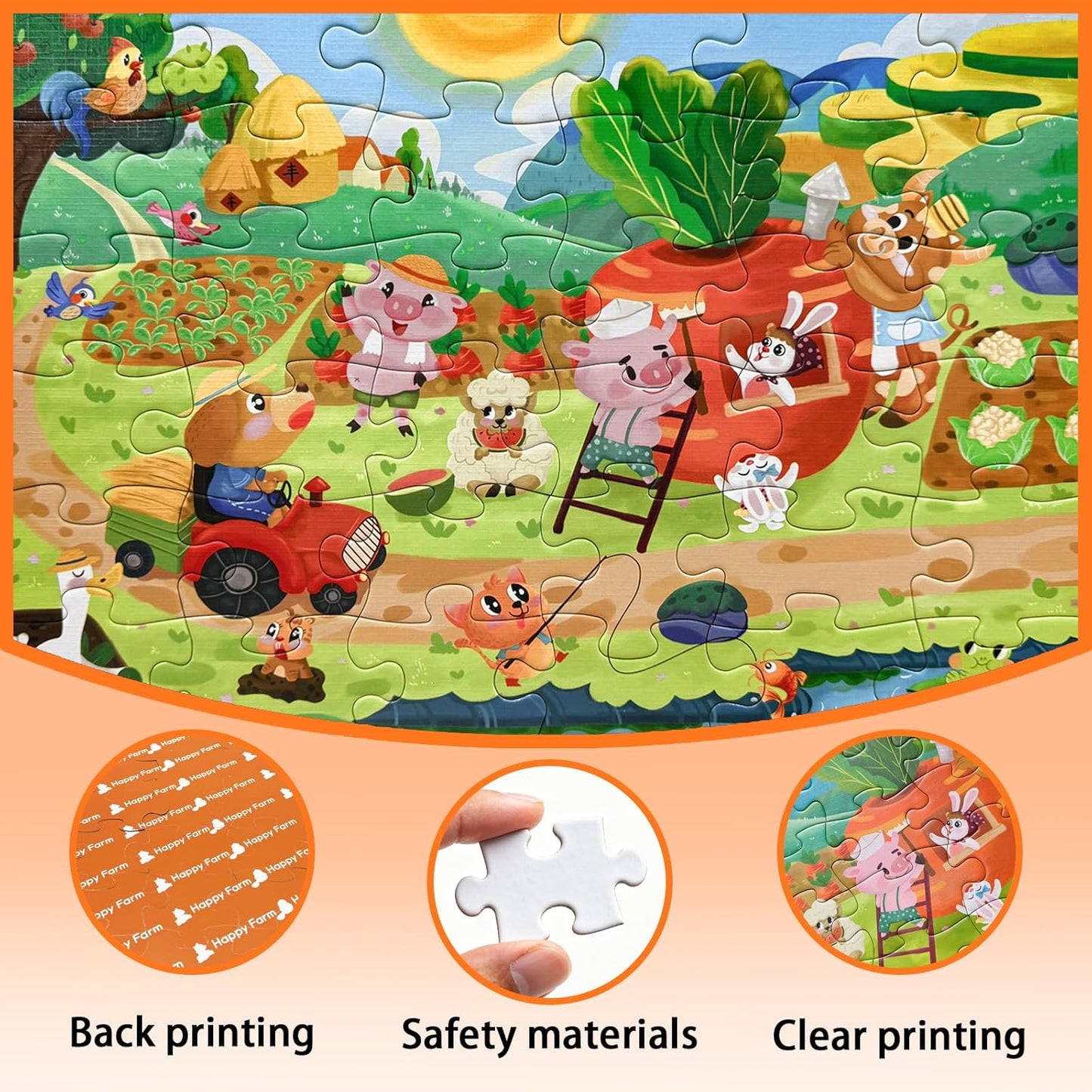 GIVEITALL Jigsaw Puzzles for Kids Ages 3-5 6-8 8-10 Year Old,Dog Planet Floor Puzzle 36 Pieces Enlightening Game Creative Gifts for Boys Girls (Dog)