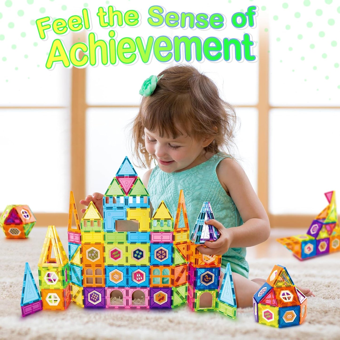 Contixo STEM Building Toys - 110 pcs Marble 3D Magnetic Run Tiles Learning Stacking Educational Building Blocks Set, Creativity Beyond Imagination, Inspirational, Recreational Toy for Kids