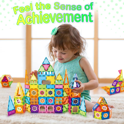Contixo STEM Building Toys - 110 pcs Marble 3D Magnetic Run Tiles Learning Stacking Educational Building Blocks Set, Creativity Beyond Imagination, Inspirational, Recreational Toy for Kids
