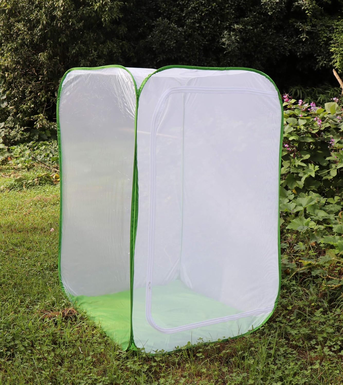 4 Feet Extra Large Monarch Butterfly Habitat, Giant Collapsible Insect Mesh Cage Terrarium Pop-up (White + Green, 28 x 28 x 48 Inches)
