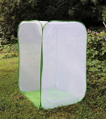 4 Feet Extra Large Monarch Butterfly Habitat, Giant Collapsible Insect Mesh Cage Terrarium Pop-up (White + Green, 28 x 28 x 48 Inches)