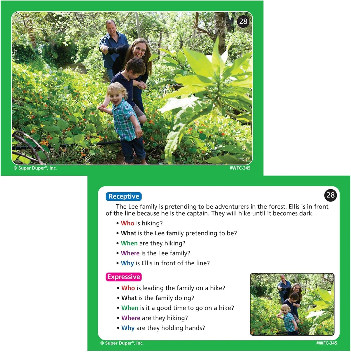 Super Duper Publications | Webber® Photo Cards – WH Questions | Flashcards - Receptive and Expressive Language Skills | Educational Learning Resource for Children