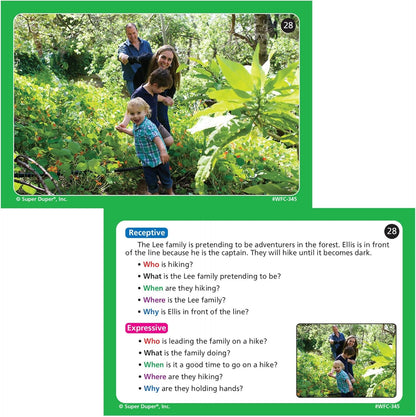 Super Duper Publications | Webber® Photo Cards – WH Questions | Flashcards - Receptive and Expressive Language Skills | Educational Learning Resource for Children
