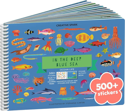 Animals Habitat 500+ Kids Sticker Book by Cupkin Toddler Airplane Travel Activity Coloring and Sticker Book, Road Trip Essentials, 12 Coloring Pages + 12 Scenes for Ages 2–8 Years - Colors B