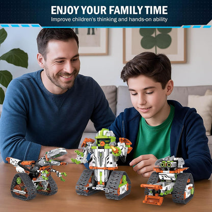 STEM Robot Building Kit with Remote Control for Boys Age 6-13, Coding Robotic Technic Toys Birthday Gifts for Kids, 5 in 1 Science Kit Robotic Models with 539 Pieces