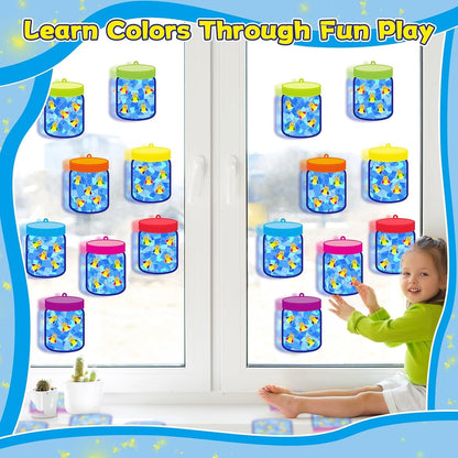 32 Sets Outer Space Suncatchers Craft Kit DIY Window Stained Glass Effect Planet Astronaut Alien Paper Crafts Home School Classroom Decoration Kid Birthday Gift Creative Art Project Activity Game - Colors B