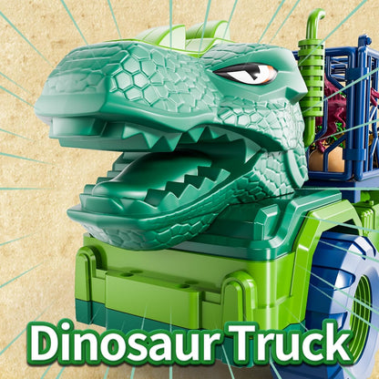 Dinosaur Truck for Kids 2-4, Dinosaur Action Figure Toys for Toddler 3-5 with 8 Dinosaur Figures, Play Mat, Egg, Tree, T-Rex Transport Car Carrier Birthday Gifts Toys for Boys 2 3 4 5 6 Year Old