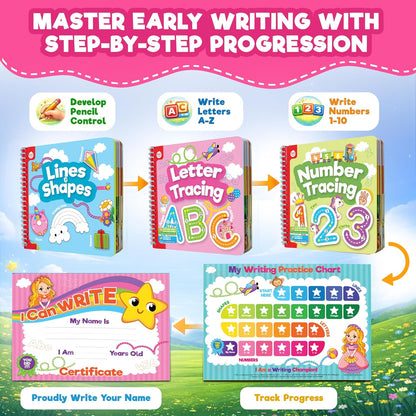 Doctor Jupiter Preschool Tracing Books for Kids Ages 3-5 | 100+ Wipe-Clean Learning Activities - Kindergarten Workbook with Lines, Shapes, Letters & Numbers | Educational Toys, Writing Practice