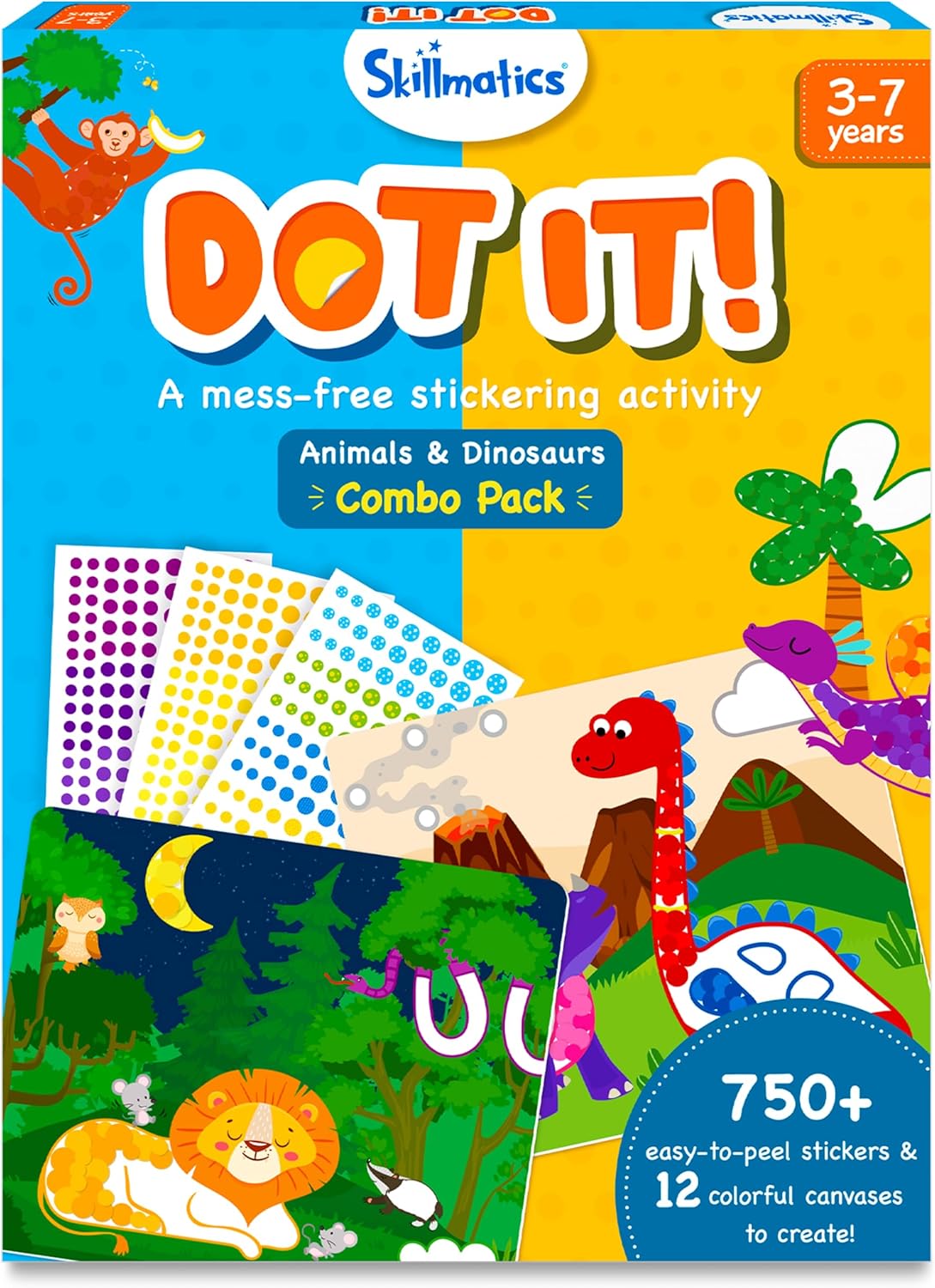 Skillmatics Dot It Sticker Art - Disney Princess, Mess-Free Fun for Kids, 500+ Stickers, Craft Kits, DIY Scrapbooking Activity, Gifts for Girls & Boys Ages 3, 4, 5, 6, 7