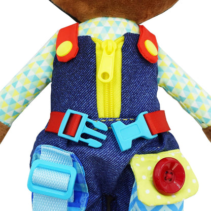 June Garden 16" Dressy Friends Bunnie - Educational Stuffed Plush Doll for Kids and Toddlers 2 Years and Up - Montessori Soft Toy Doll