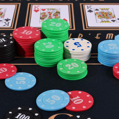 Plastic Poker Chips Set with Storage Box for Blackjack, Texas Hold'em, Night Poker Games