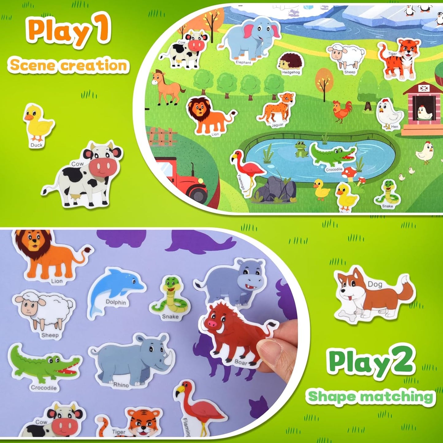 ASTARON Reusable Sticker Book for Toddlers, 88 Pcs Dinosaur Stickers Road Trip Activities Car Airplane Activities Travel Toys for Kids, Kids Quiet Time Activities (2-6 Age)
