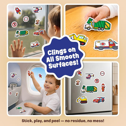 Reusable Jelly Sticker Book - Farm, 7 Scenes - 50 Thick Washable Stickers for Toddlers & Kids: Animals Stickers for Kids, Gift for Ages 3-5 Years Old - Toddler Travel Toys 2-4, Road Trip Activities