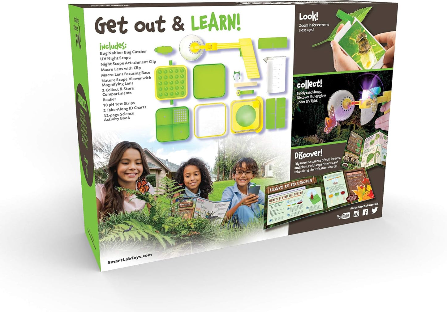 SmartLab Toys Outdoor Science Lab Bugs, Dirt, & Plants with 24 Hands On Nature Activities Science Kit.
