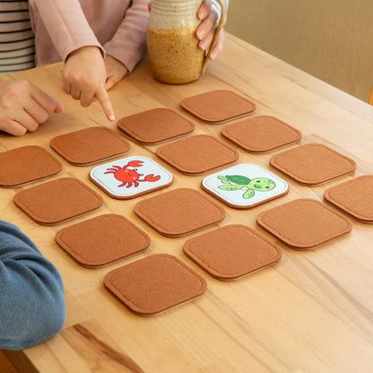 Felt Matching Game for Ages 2–4 – Soft and Safe for Ages 1+ – Montessori Memory Game – Sensory Flash Cards – Best Educational Gift for Ages 1–3 - Woodland Animal Theme