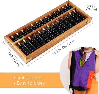 Vintage Chinese Wooden Abacus Soroban Arithmetic Calculating Tool