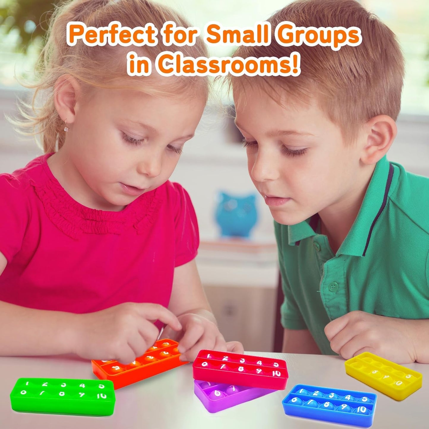 1-20 Ten Frame Pop Board, 6PACK Fidgets for Classroom, Quiet Sensory Toys Bubble Poppers, Pop for Counting Math, Focus Tools for Kids, Montessori Educational Toy Gift for Kindergarten