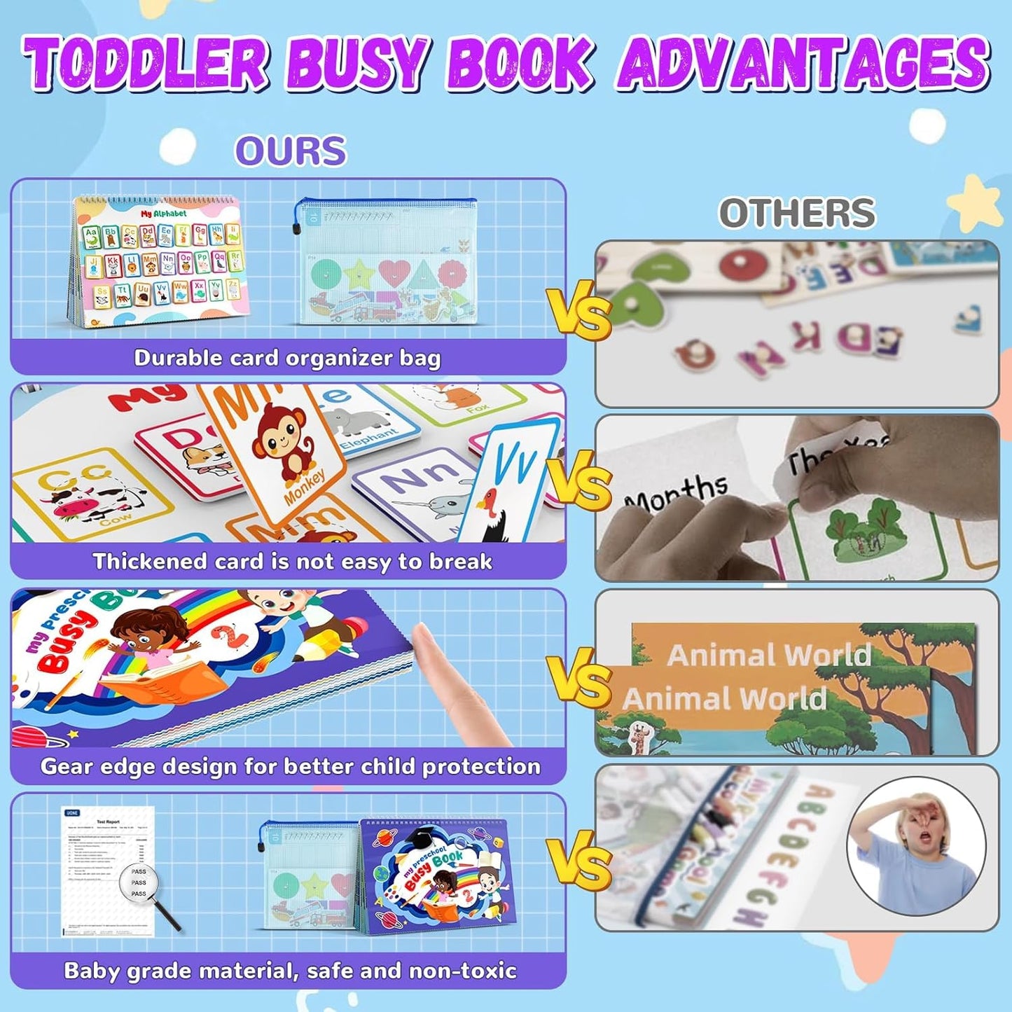 Busy Book for Toddlers 3+, Preschool Learning Activities with 30 Themes Prek Preschool Workbooks, Montessori Educational Learning Toys for Autism Sensory Travel toys,Back to School,Birthday Gifts