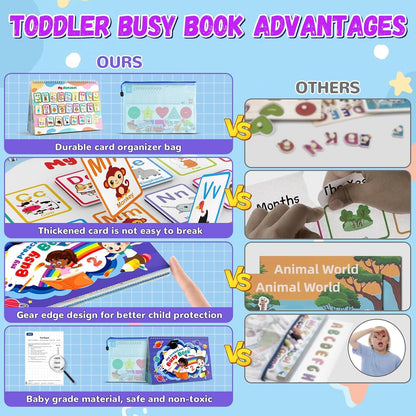 Busy Book for Toddlers 3+, Preschool Learning Activities with 30 Themes Prek Preschool Workbooks, Montessori Educational Learning Toys for Autism Sensory Travel toys,Back to School,Birthday Gifts