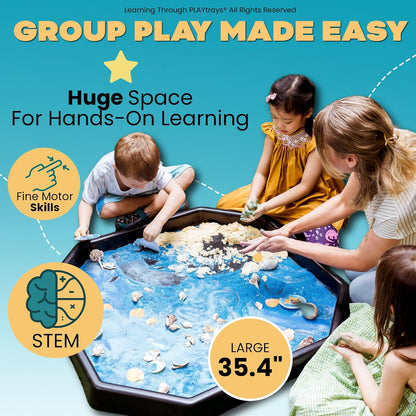 Tuff Tray 27.5” Small [Brown] Sensory Play for Kids, Toddler Sensory Bin for Sand and Water Play, Indoor Activity Sensory Tray, Outdoor Sandbox