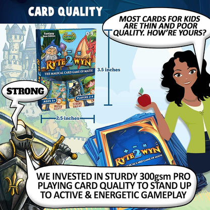 Ryte2Wyn - The Magical Card Game of Math - Practice Every Addition, Subtraction and Multiplication Math Fact from 0-9 - Ages 5 & Up - Kindergarten, 1st, 2nd, 3rd, 4th & More