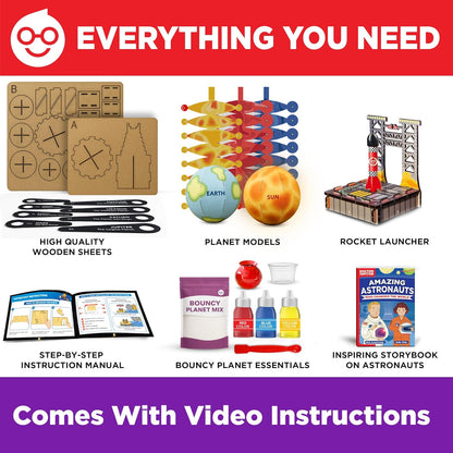 Doctor Jupiter My First Astronaut Kit, Solar System Project Kit for Kids, STEM Space Toys for 5-6-7-8-9-10 Year Old Boys & Girls | 4 in 1 Learning & Educational Toy