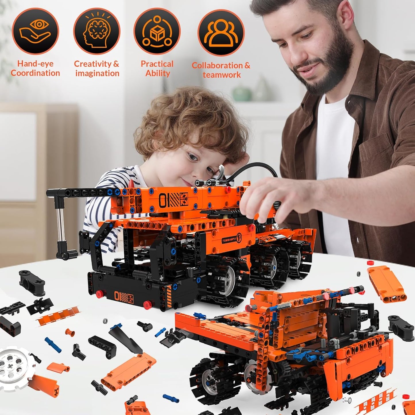 STEM Building Toys for Kids 6-14, 5in1 STEM Robot Building Kit for Kid, Remote & APP Controlled Tank Bulldozer Robot Building Blocks Set Birthday Xmas Gifts Ideas for Boys Girls (689PCS)