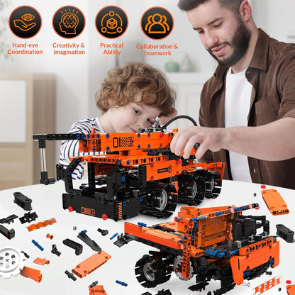 STEM Building Toys for Kids 6-14, 5in1 STEM Robot Building Kit for Kid, Remote & APP Controlled Tank Bulldozer Robot Building Blocks Set Birthday Xmas Gifts Ideas for Boys Girls (689PCS)