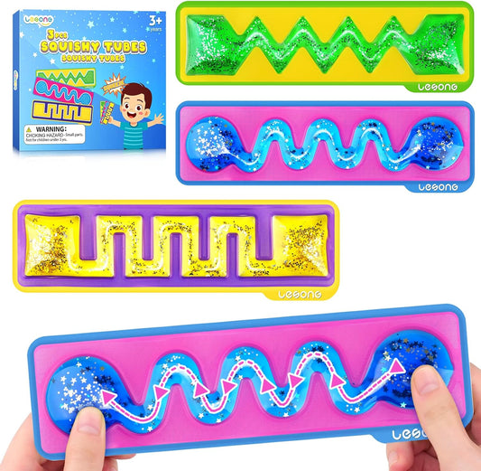 LESONG Sensory Fidget Toys for Kids Toddlers: 4 Pack Color Sorting Sensory Toys for Autism Students Calm Down - Quiet Fidget Toys for Classroom Prizes Travel Games - Gifts for Party Favors