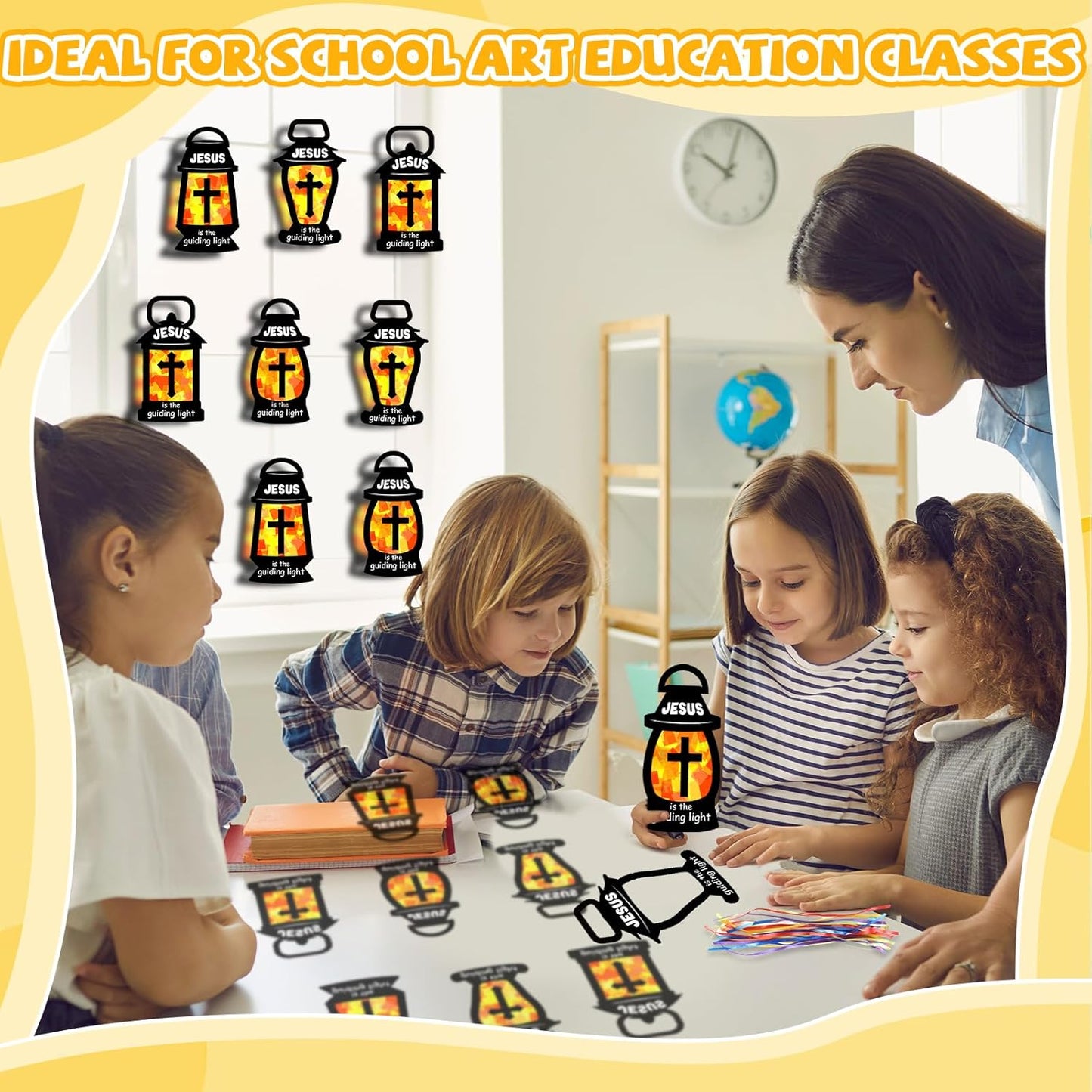 32 Sets Outer Space Suncatchers Craft Kit DIY Window Stained Glass Effect Planet Astronaut Alien Paper Crafts Home School Classroom Decoration Kid Birthday Gift Creative Art Project Activity Game - Colors B