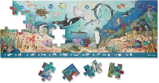 Melissa & Doug Search and Find Beneath The Waves Floor Puzzle (48 pcs, Over 4 feet Long) - FSC Certified