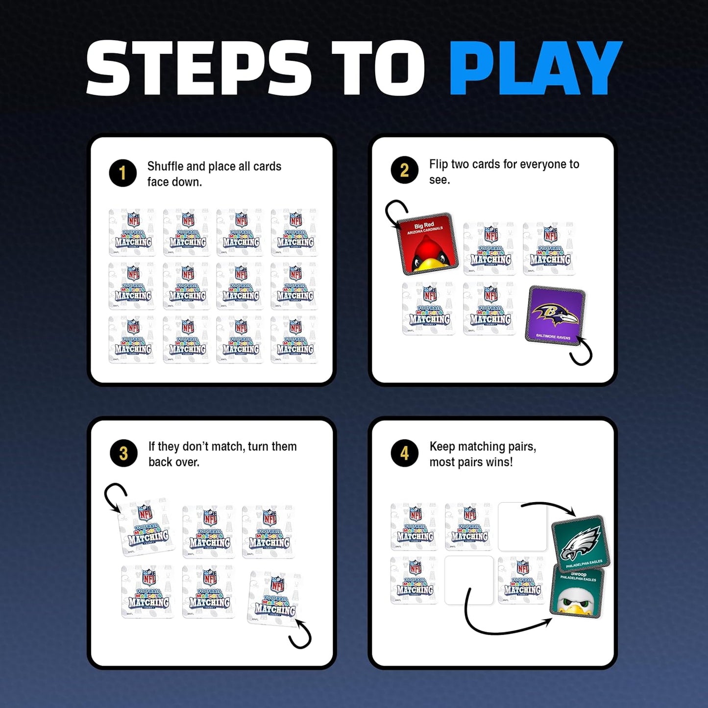 MasterPieces Sports Games - NFL Matching Game - Game for Kids and Family - Laugh and Learn