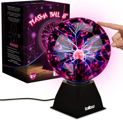 BALIBOO 3" Mini Plasma Ball Light – Touch Activated Lightning Globe – USB and Battery Powered Plasma Globe Lamp – Interactive Science Static Electricity Ball