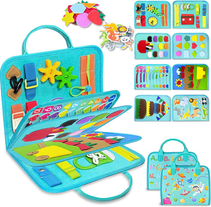 Exorany Busy Board Montessori Toys for Toddler Boys & Girls Birthday Gifts, Sensory Toys for Toddlers, Educational Travel Preschool Toddler Activities Learning Fine Motor Skills