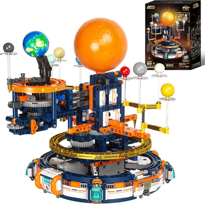 JAKI Solar System Building Set - Electric Solar System Model with Dynamic Lighting and Real Rotating Effects, STEM Educational Space Toy for Teens and Adults, Home Office Decoration.
