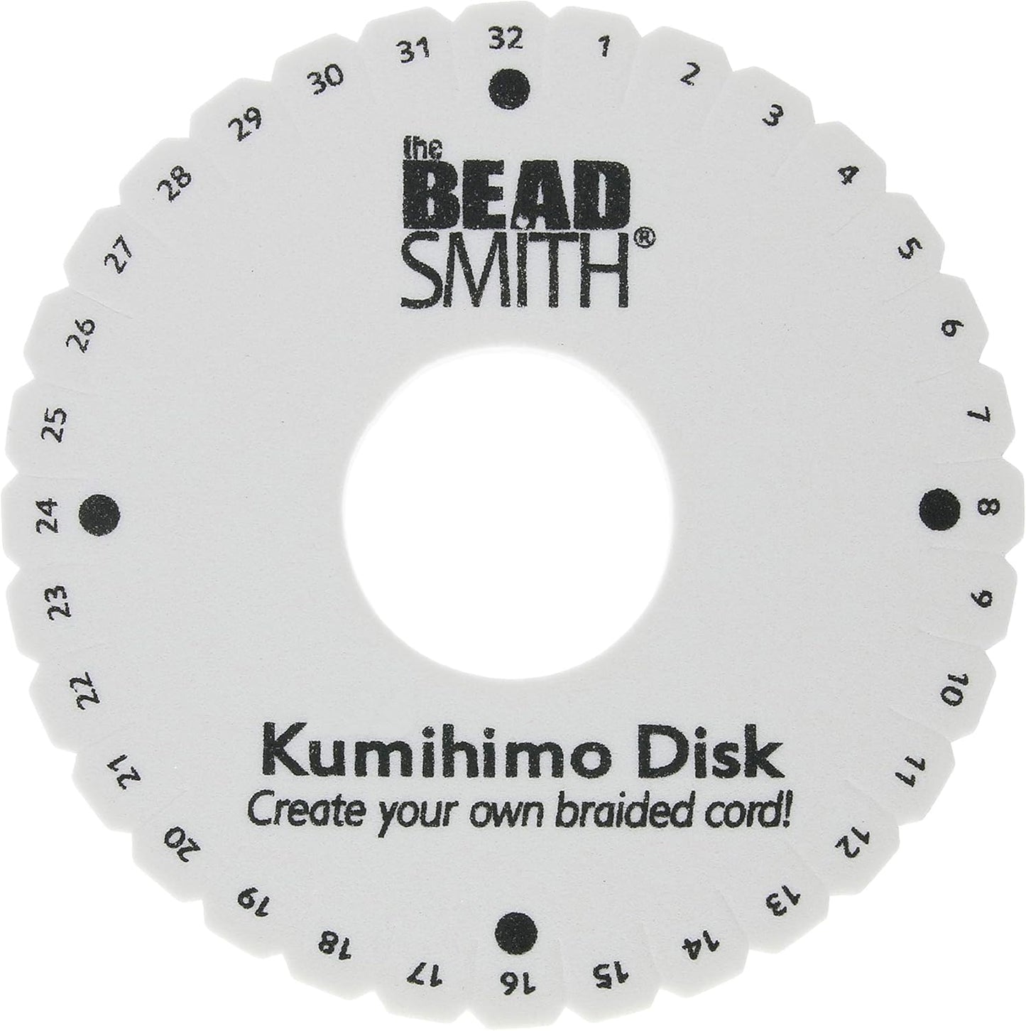 The Beadsmith Round Kumihimo Disk, 6 inch Diameter, 3/8” Thick Dense Foam, Jewelry Tools for Braiding, 1 disks