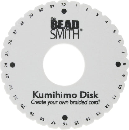 The Beadsmith Round Kumihimo Disk, 6 inch Diameter, 3/8” Thick Dense Foam, Jewelry Tools for Braiding, 1 disks