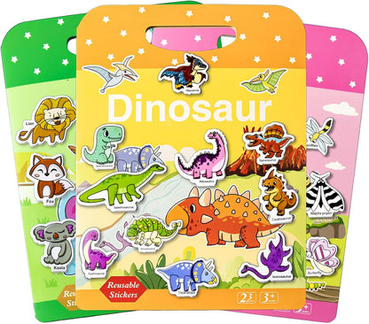 Reusable Sticker Books for Toddlers 1-3, Puffy Stickers Book for Kids Ages 2-4, Toddler Travel Activities Book Toy for Birthday Christmas - Christianity Jesus, Noah's Ark, Fairy Tales(3 Set)