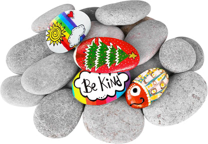 River Rocks for Painting 45 Pcs Large 2-3 Inch Flat Smooth Painting Stones Craft Rock to Paint for Kids Crafts Painting Bulk