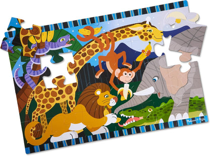Melissa & Doug Dinosaur Dawn Jumbo Floor Puzzle (24 Pieces, 2 x 3 Feet), Jigsaw Puzzle for Preschoolers and Kids Ages 3+ - FSC Certified