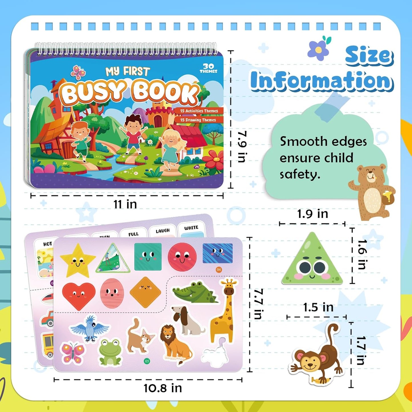 Montessori Busy Book for Toddlers 3-5, Activity Books for Kids, Toddler Busy Book for Preschool and Kindergarten Learning Activities