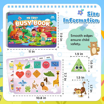 Montessori Busy Book for Toddlers 3-5, Activity Books for Kids, Toddler Busy Book for Preschool and Kindergarten Learning Activities